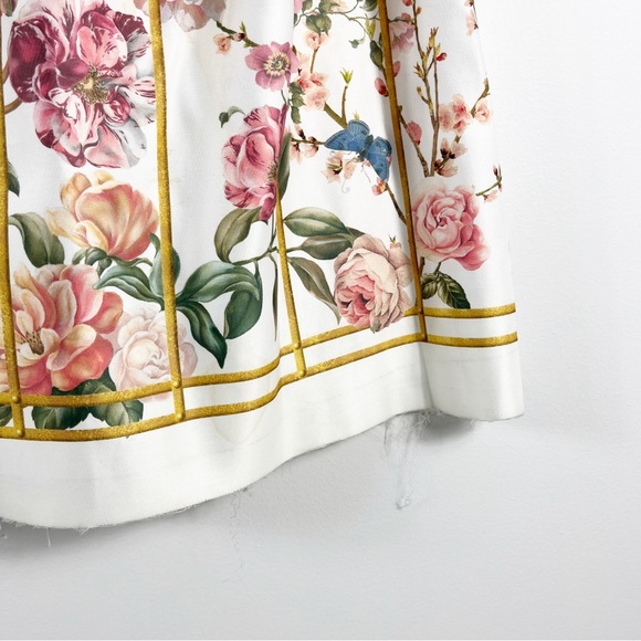 Thakoon Runway Birdcage Print Silk Duchesse Halter Dress Size 2 Yellow Multi - Picture 5 of 11